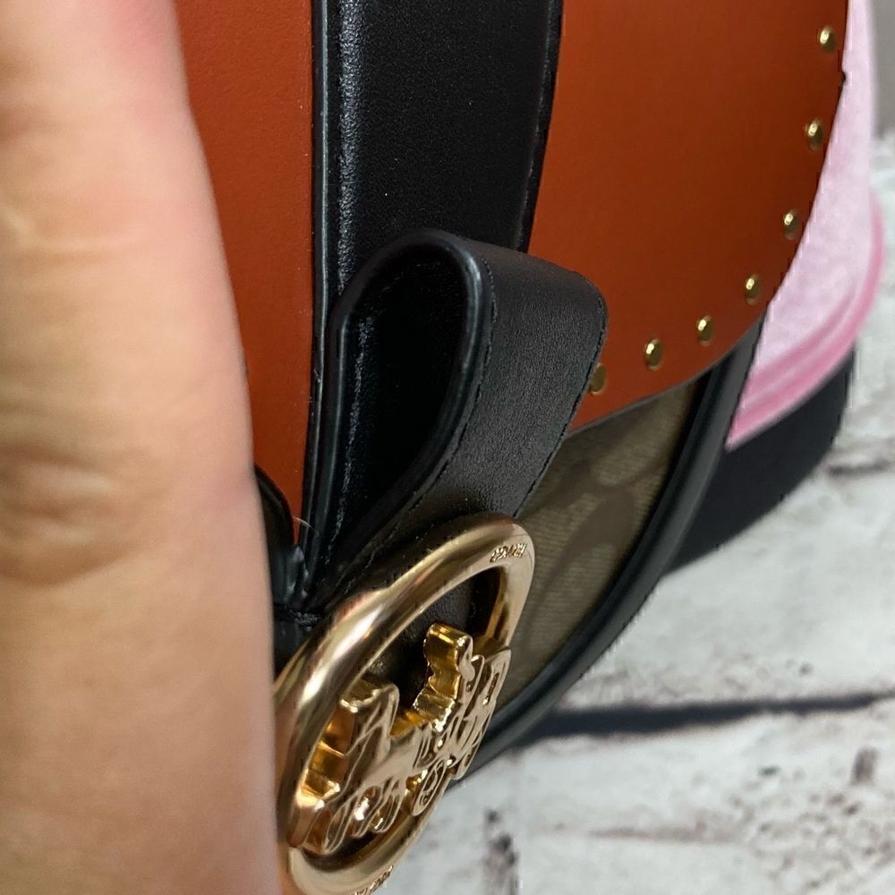 COACH Georgie Saddle Crossbody Bag Western Boho Embellished with Rivets & Studs! - Picture 12 of 14
